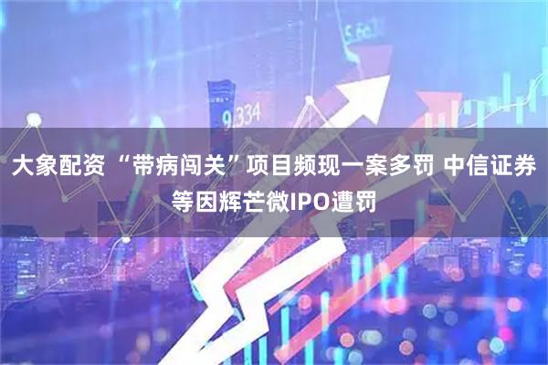 大象配资 “带病闯关”项目频现一案多罚 中信证券等因辉芒微IPO遭罚